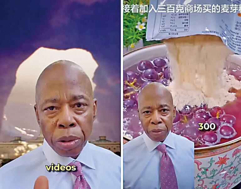 在網絡瘋傳的虛假影片中，亞當斯被配上AI合成語音。 prognozpogodi69 Instagram圖片