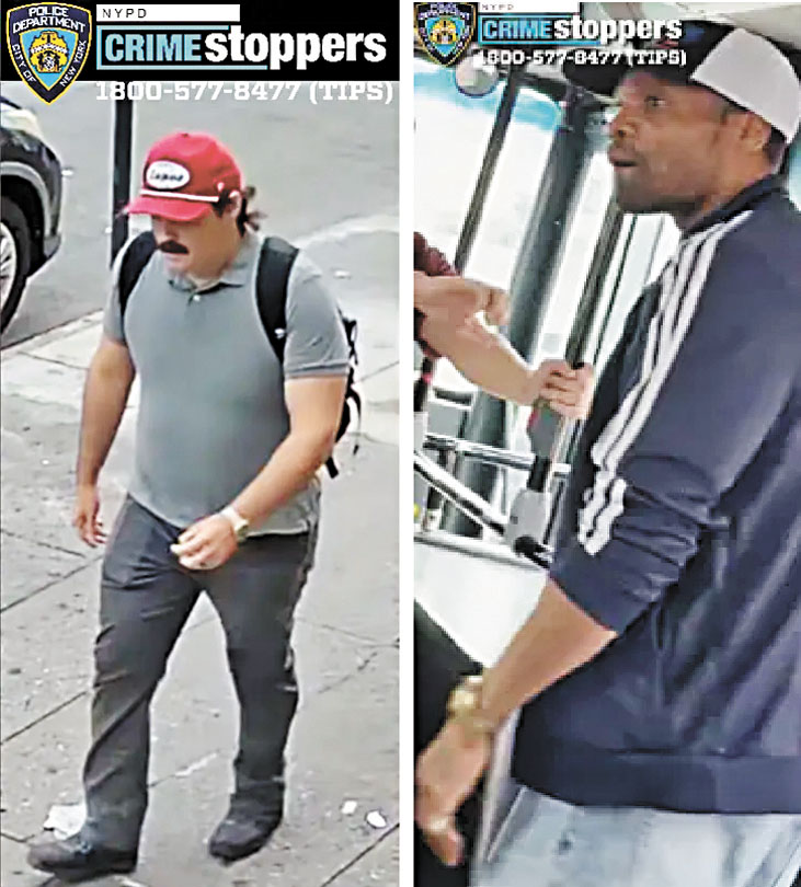 市警正通行兩名涉案疑犯。NYPD