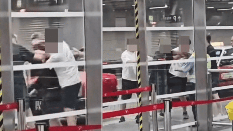的士站衝突 四名司機爭執推撞 白衣男叉頸揮拳