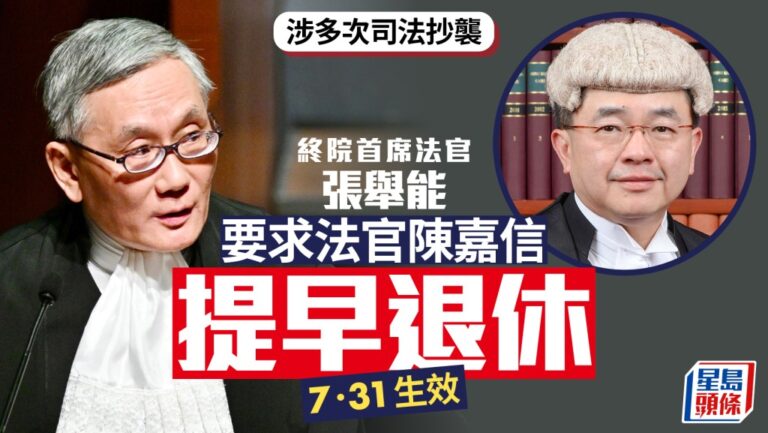 法官陳嘉信涉多次司法抄襲 終院首席法官張舉能要求其提早退休
