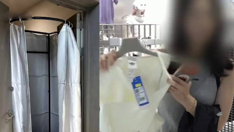 南京Adidas試衣間事件：店員掀簾致女客走光 違規搭建佔用消防通道