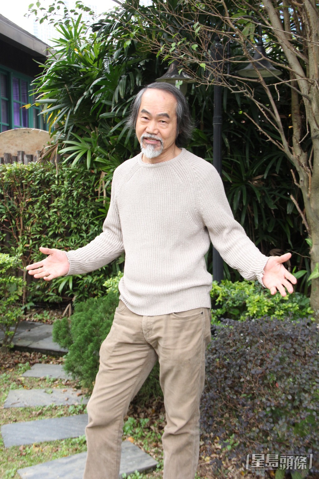 元華擺出招牌功夫姿勢,架勢十足。