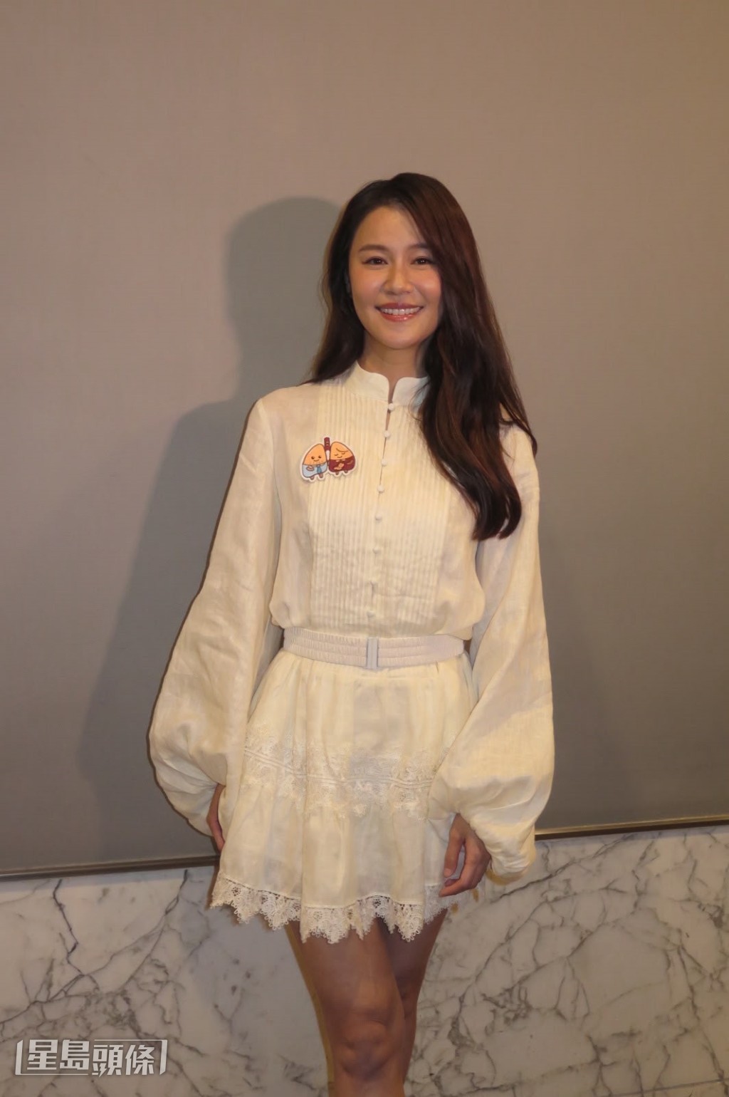 翠如解釋產後變成「橡筋肚」,加上當晚吃得較多,肚子便顯得脹大。