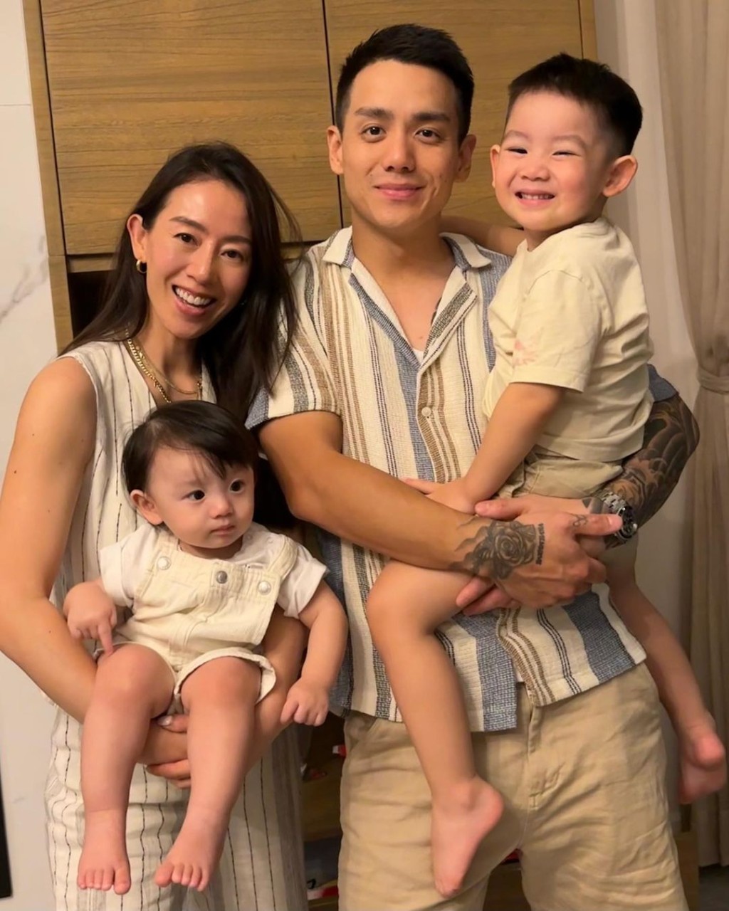 梁靖琪為第二任丈夫誕下兩名兒子。