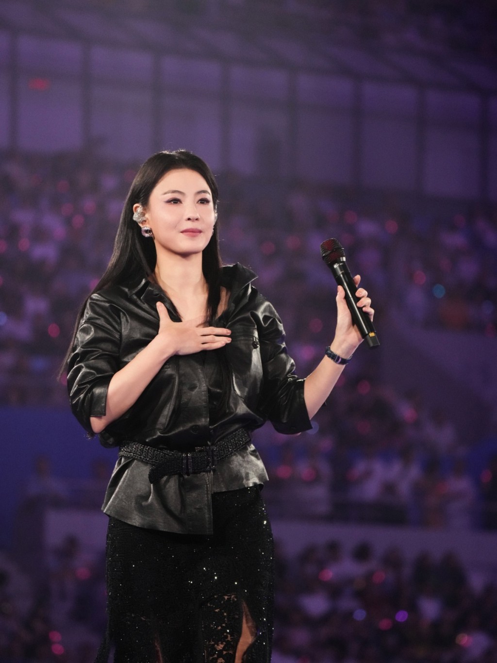張柏芝早前出席北京國家速滑館的演唱會。