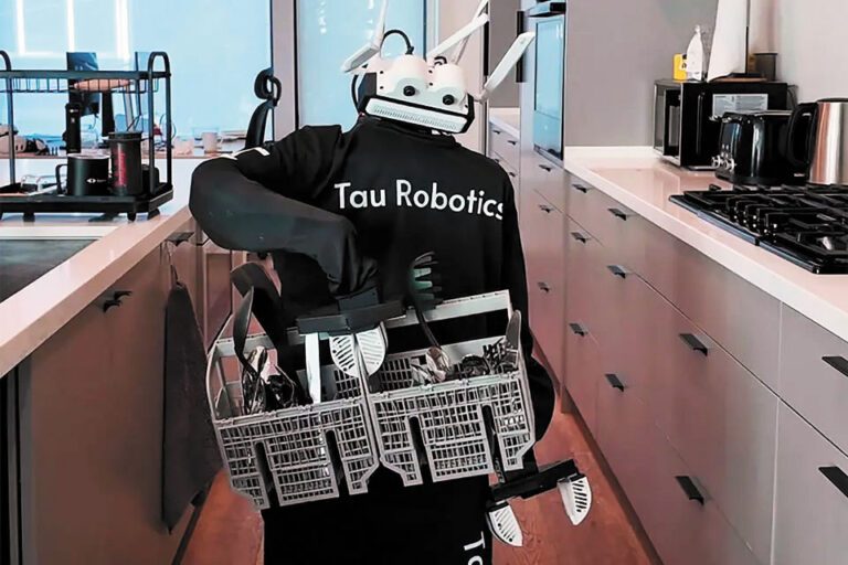 Tau Robotics的機械人做家務，每小時收費30元。Tau Robotics