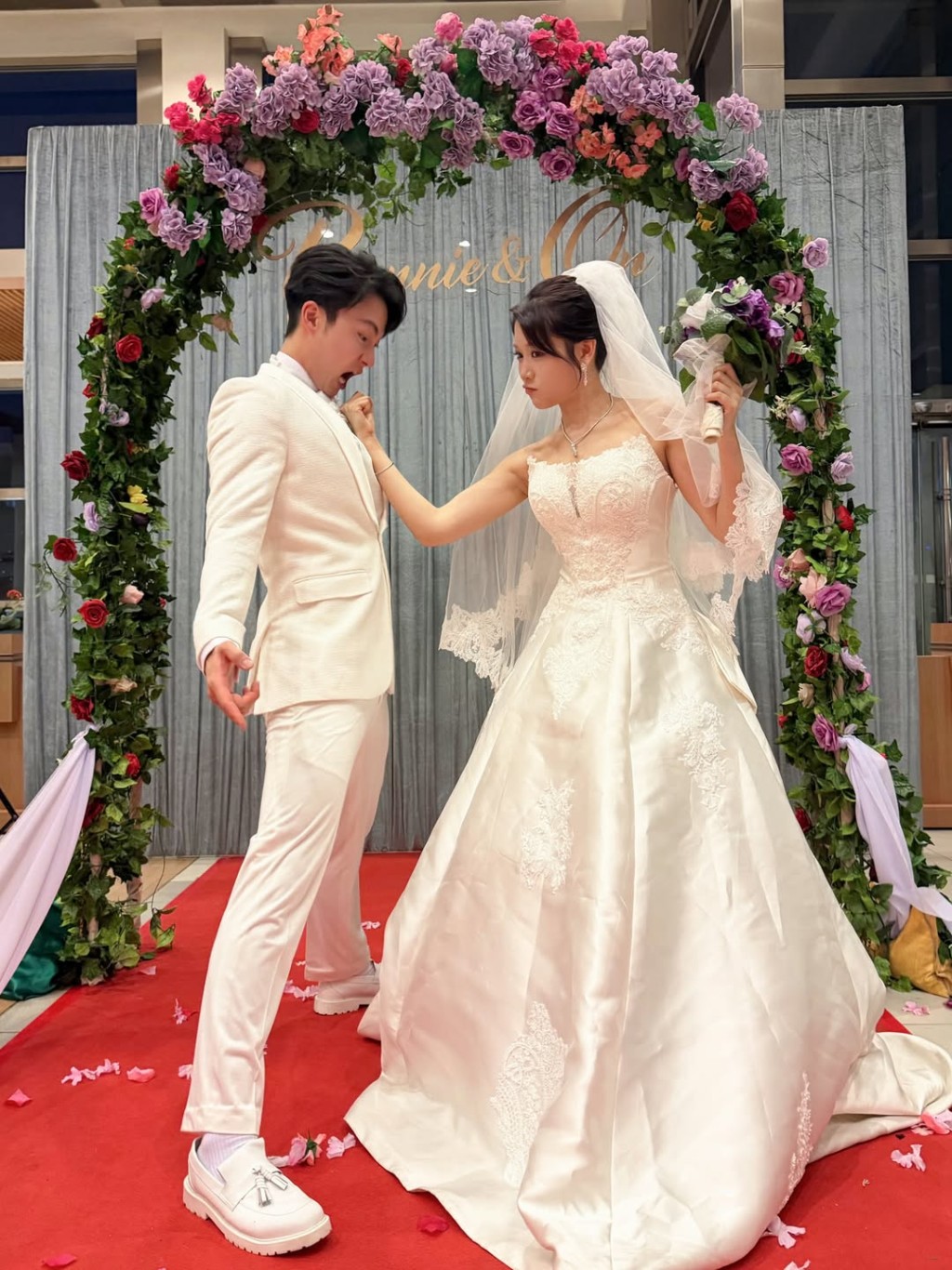 周嘉洛與林凱恩早前在劇中曾有假結婚的情節。