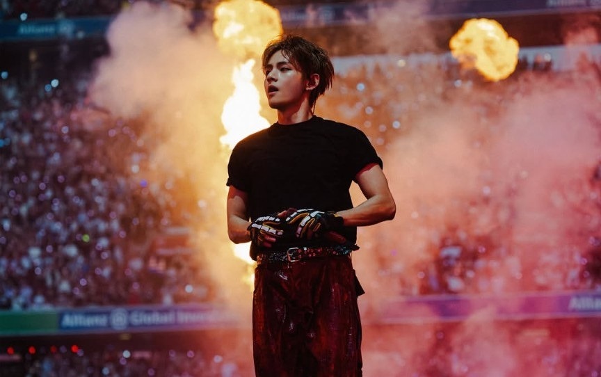 BTS成員V正隨團隊在美國進行世界巡演。