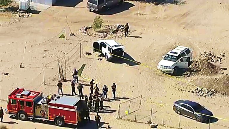 南加州聖伯納汀諾縣警局一名警探週三(6日)與一名嫌犯爆發槍戰，警探中彈受傷送醫，嫌犯則當場遭擊斃。ABC7