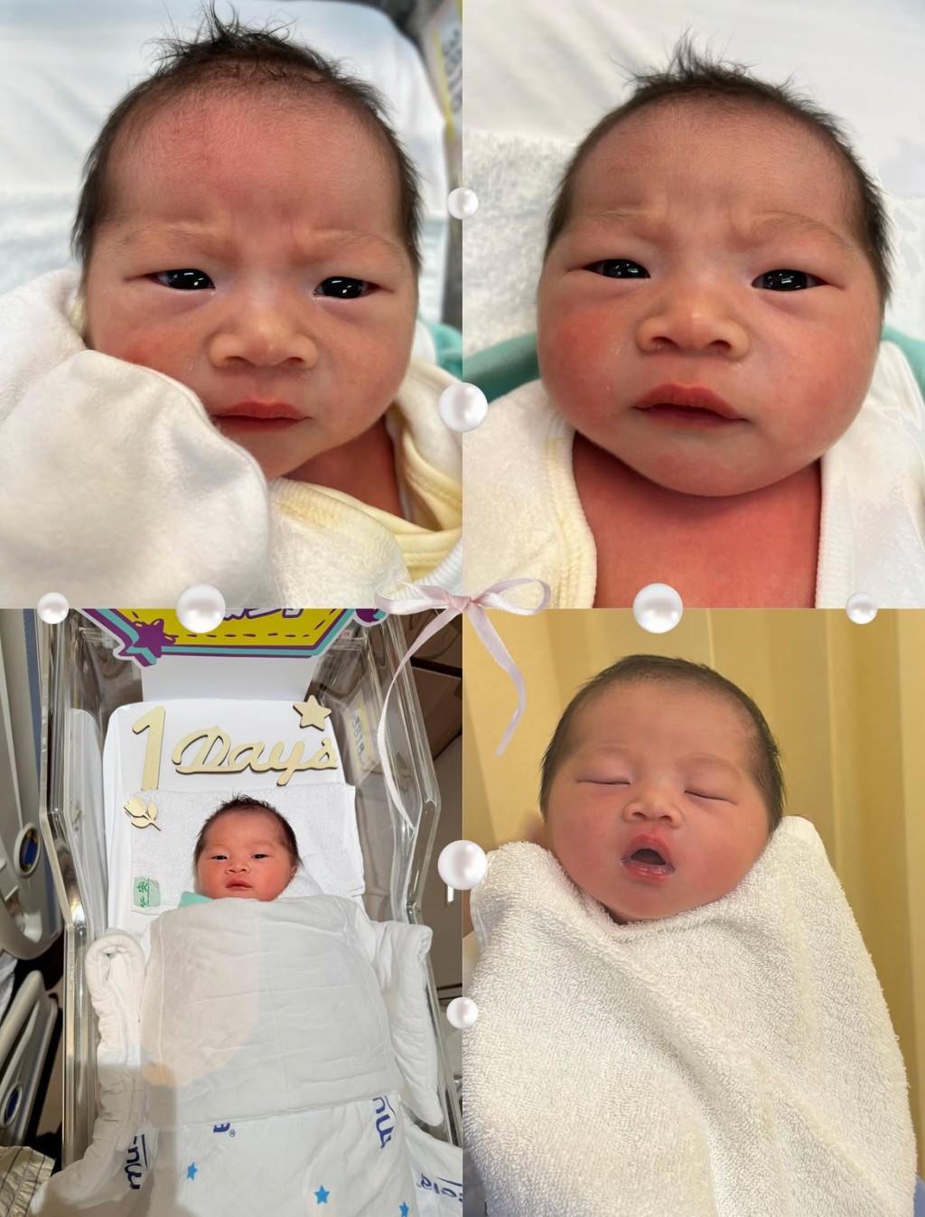 李亦喬女兒臉蛋圓潤，十分可愛。