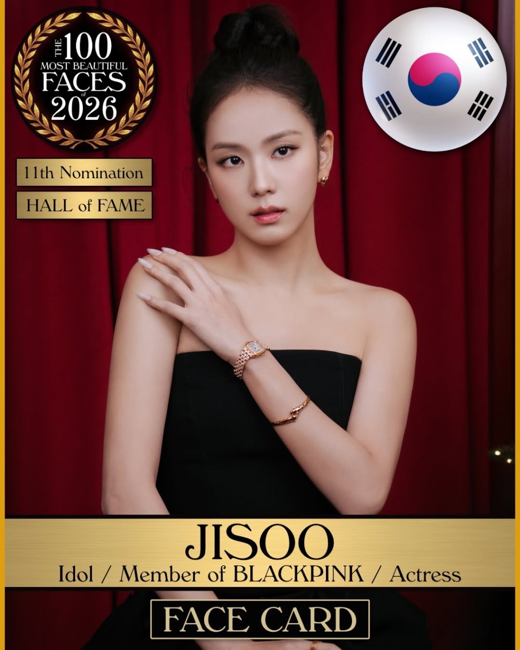 Jisoo的美貌再度獲得提名肯定。