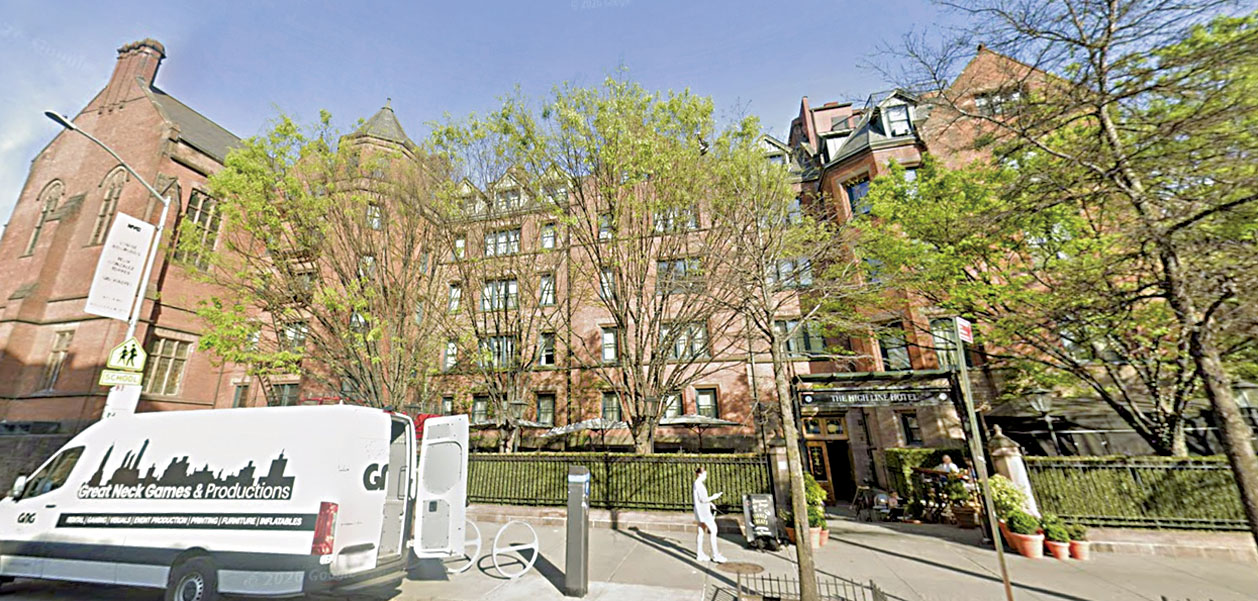 High Line Hotel 於7月例行檢測顯示冷卻塔含高濃度退伍軍人菌。谷歌地圖
