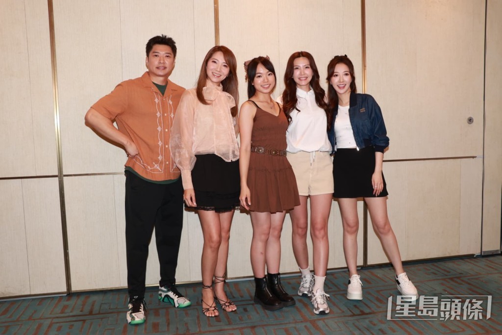 《愛·回家之三代同糖》的主要演員李偉健、車婉婉、李茵彤、吳若希與何依婷。