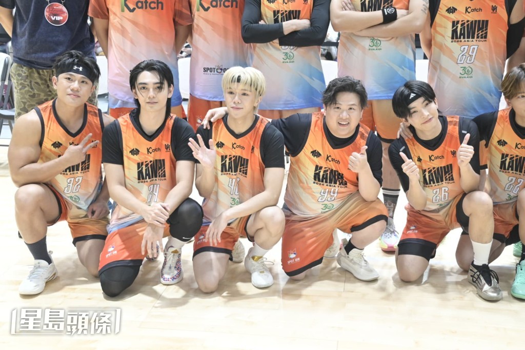 ERROR肥仔、P1X3L的Phoebus和George、ROVER的亨仔和王希晉、ZPOT的Alvin和Dave等,昨晚一同出席NBA球星Kawhi Leonard的香港巡迴活動。