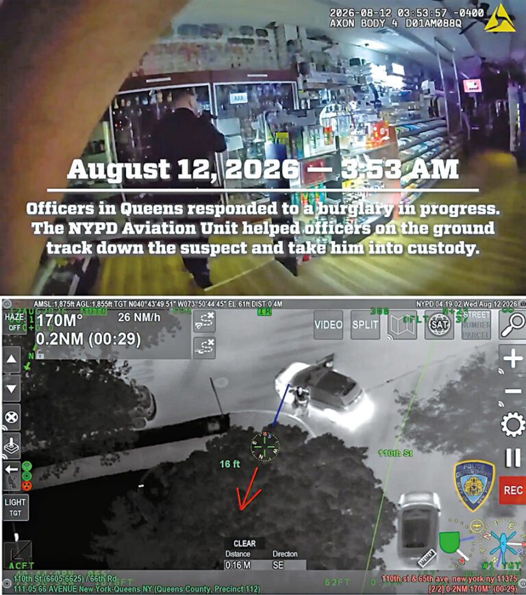 市警在行動中派出直升機進行空中追蹤。 NYPD圖片