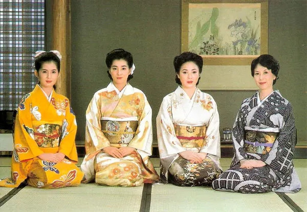 在經典文藝電影《細雪》中,岸惠子(右起)與佐久間良子、吉永小百合、古手川祐子同台演出。