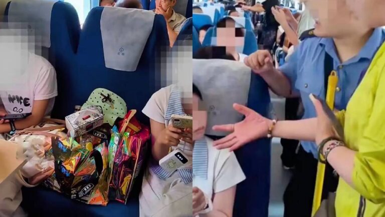 火車座位使用權爭議：兩乘客購三票放零食，無座者借座被拒