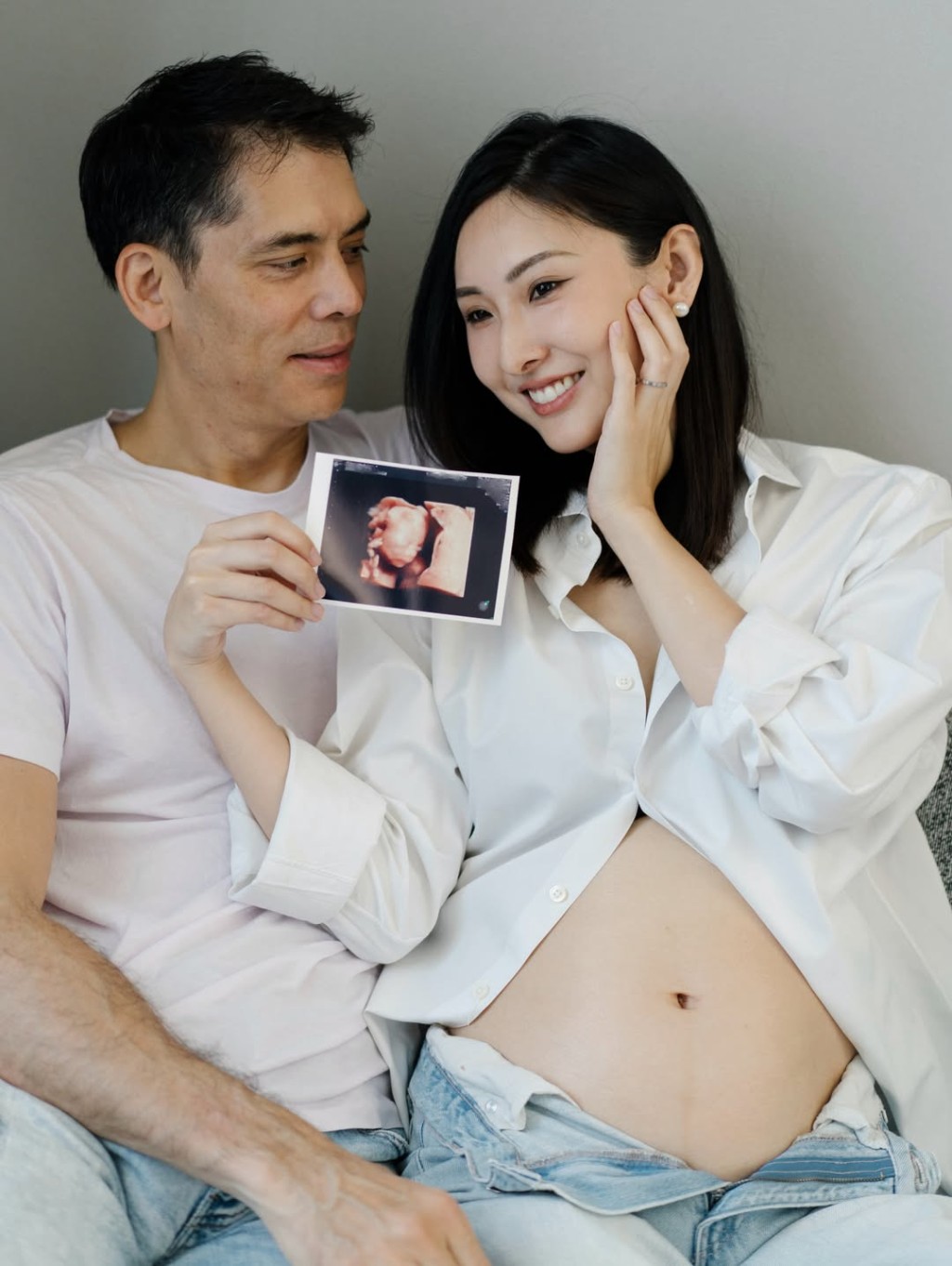 陳約臨孕期體重主要集中於腹部。