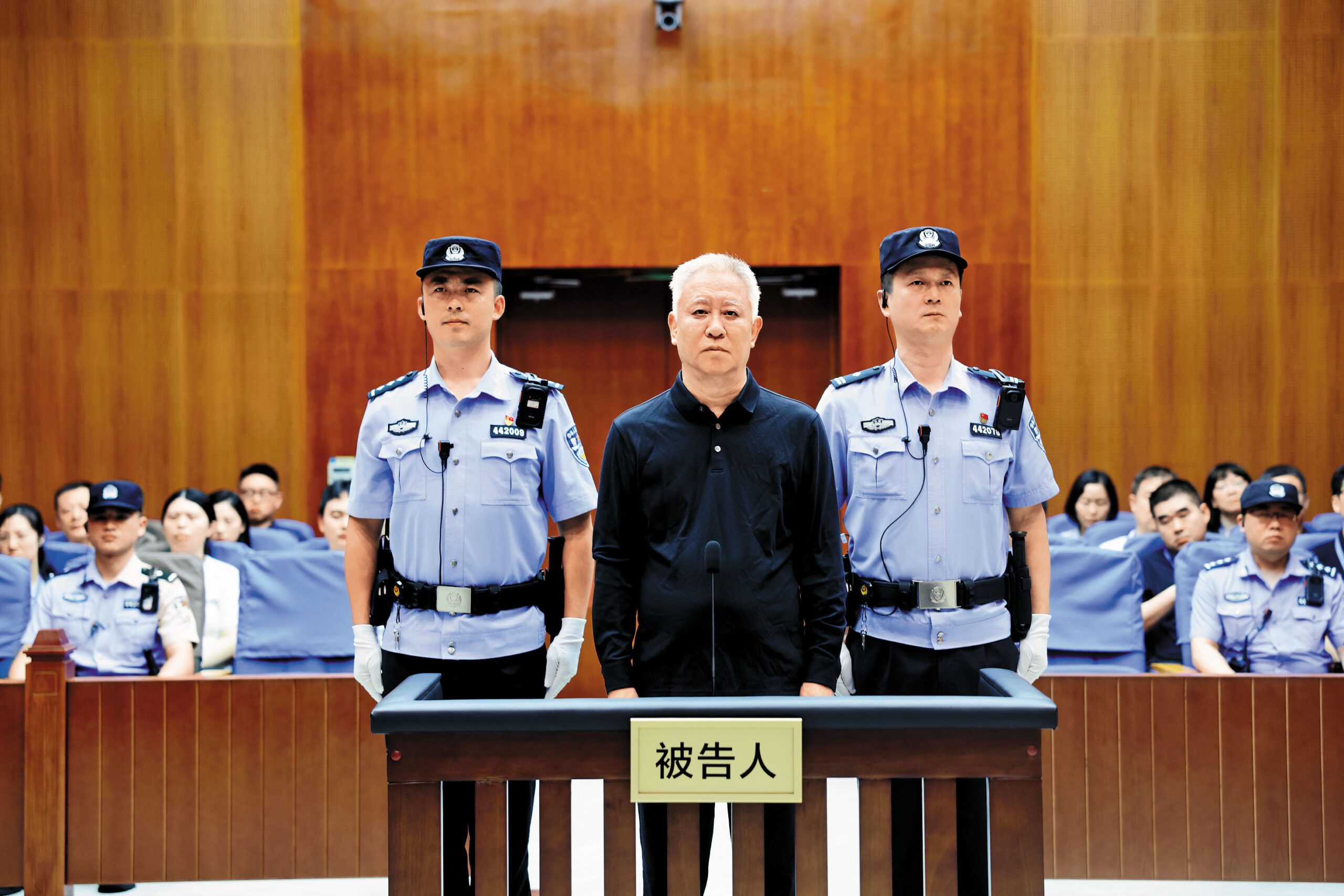 ■2026年8月20日,許家印一審被判無期徒刑,庭審畫面中他滿頭白髮。中新社