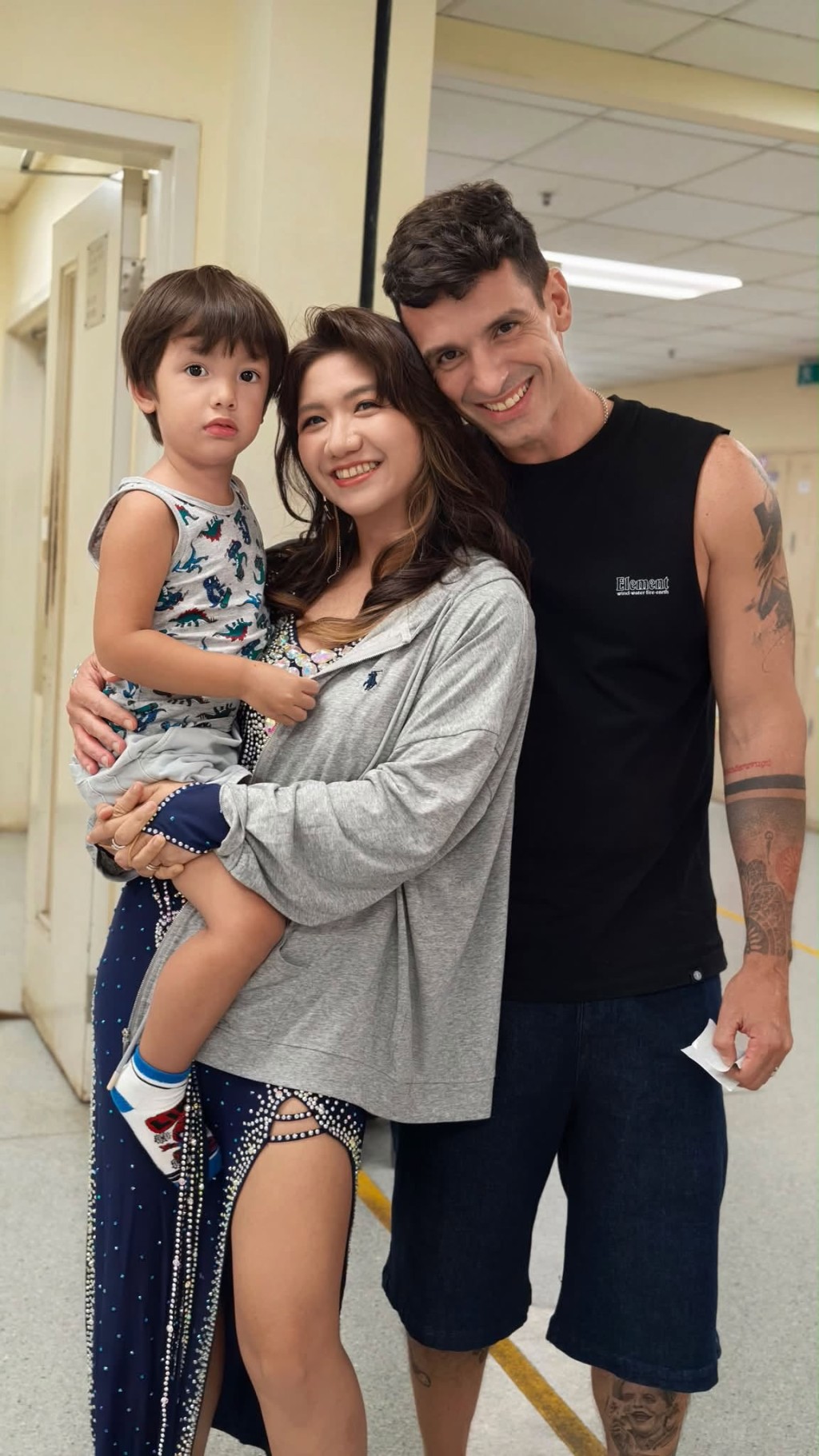 蔡宓婕的兒子和老公亦有到場捧場。