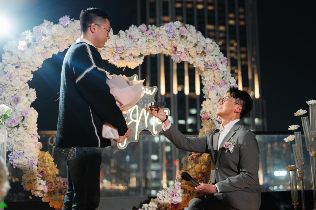 陳書君獲得男友的浪漫求婚。