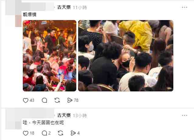 有觀眾拍到，疑似林淑茵的女子低調出現在古天樂演唱會的觀眾席。