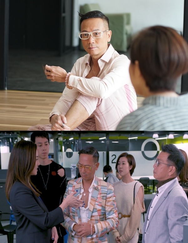 陳國邦在ViuTV劇集《娛樂風雲》中飾演娛樂公司高層,造型鮮明。