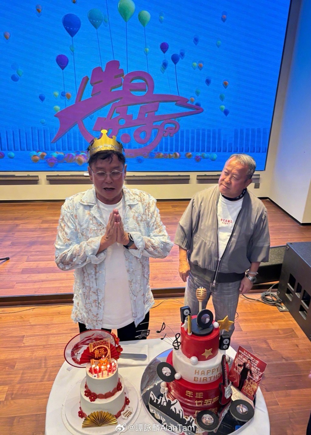曾志偉亦有出席譚詠麟的慶生活動。