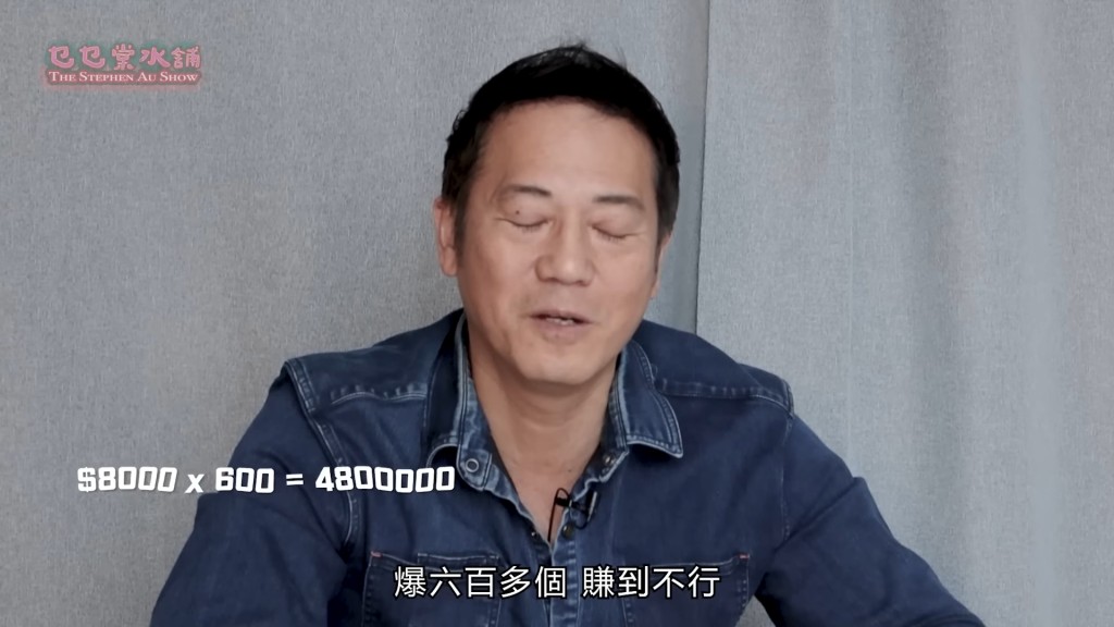 歐錦棠在亞視時期曾因爆Show獲獎,那年額外賺取近五百萬元。