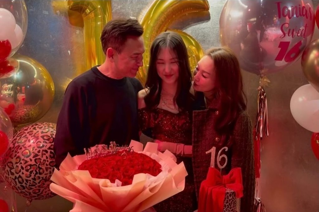 郭可盈一家三口的溫馨合照，洋溢幸福。