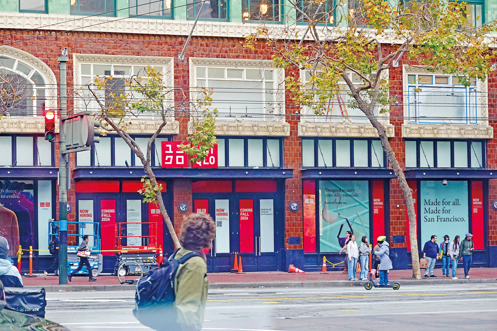 聯合廣場附近市場街路口的日本服裝品牌優衣庫即將回歸。本報資料圖/記者彭詩喬攝