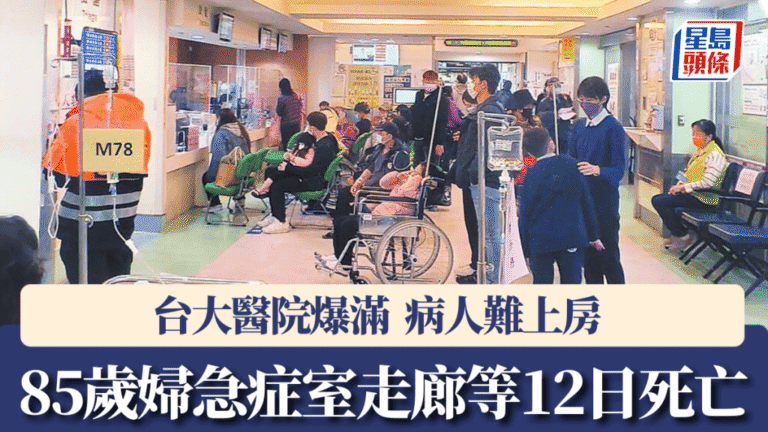 台灣85歲肺炎患者急診室等候12日 未獲安排病床不幸離世