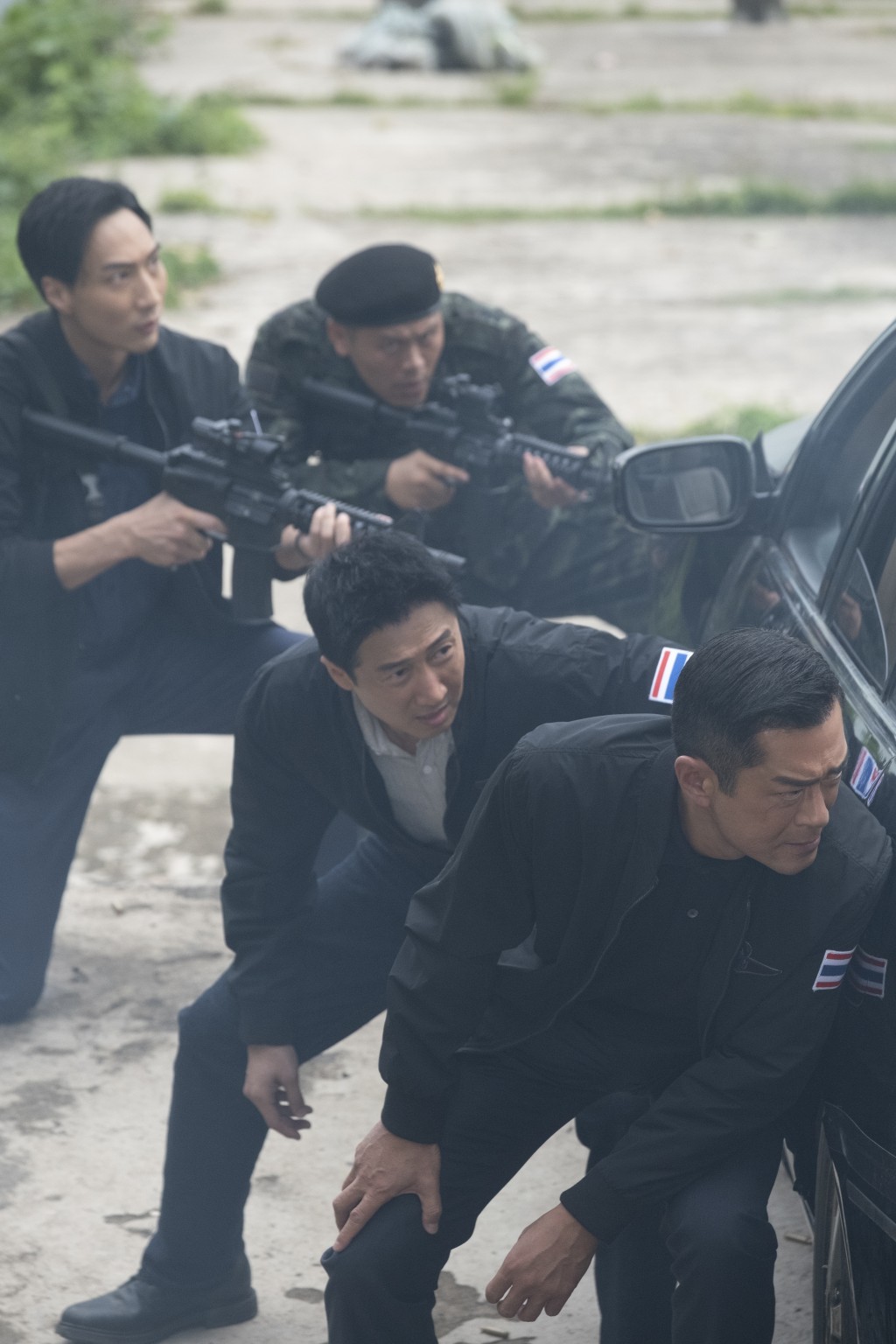 徐偉棟在《掃毒3》中與飾演警察的古天樂有多場槍戰戲。