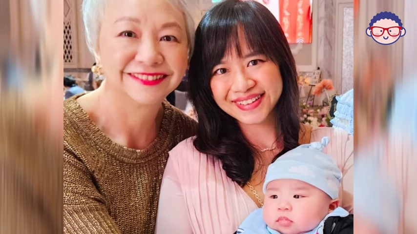 陳秋霞的大女兒婚後誕下一子。