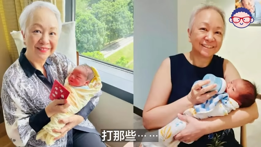 陳秋霞閒時以弄孫為樂，生活寫意。