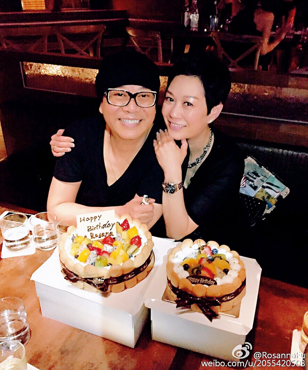 歐陽震華夫婦多年來一起慶祝生日。