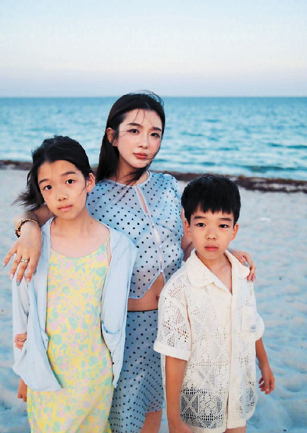 吳雅婷與王櫟鑫育有一兒一女。網上圖片