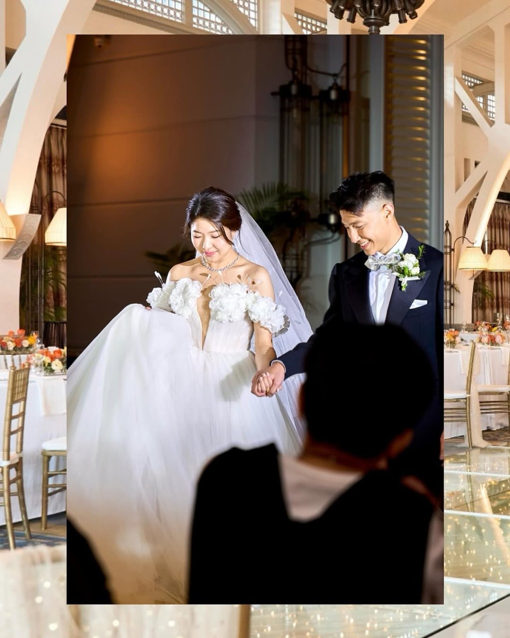 許紹雄女兒與丈夫在婚禮上全程面帶笑容。