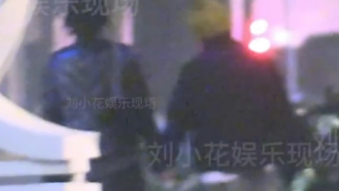 影片中竇靖童被指主動伸手,宋妍霏則自然地與她十指緊扣,兩人邊走邊聊天。(「劉小花娛樂現場」微博影片截圖)