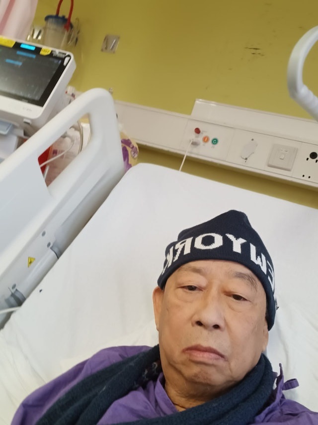 黎彼得2025年曾因肺部問題入住ICU,當時他表示兒子有來探望。