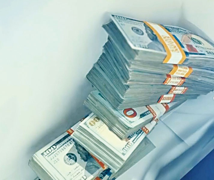 饒舌歌手涉盜退稅款案中司法部起出的贓款。司法部