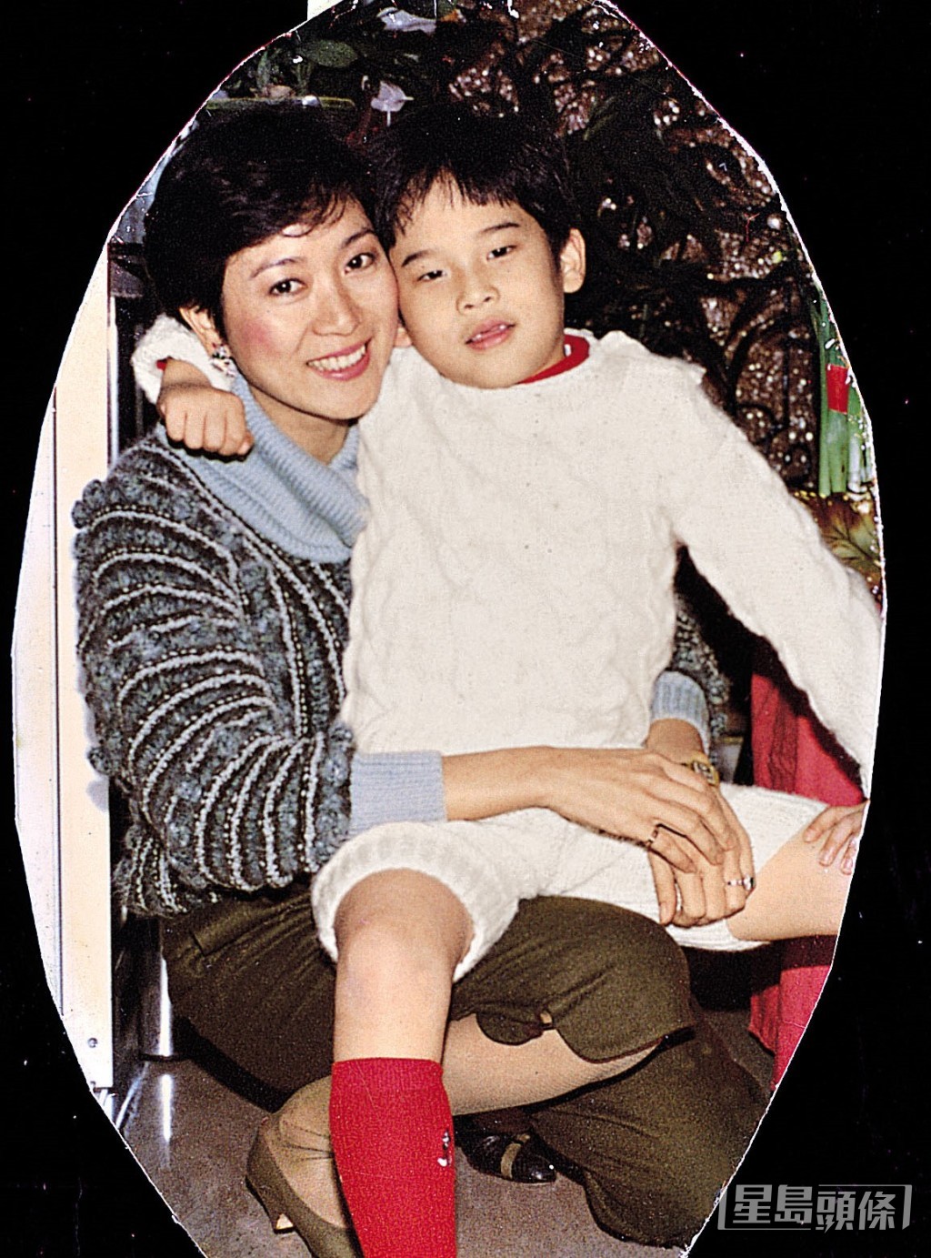 陳寶珠於1974年與楊占美結婚,並誕下兒子楊天經(右),二人最終於1982年離婚。
