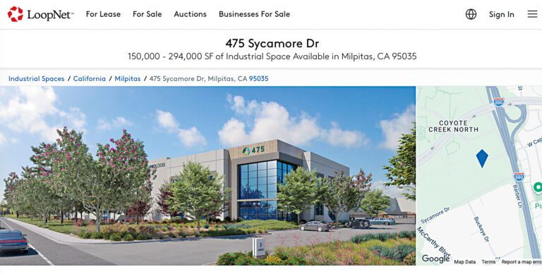 苗必達Sycamore Drive 475號物業出租信息。網站截屏