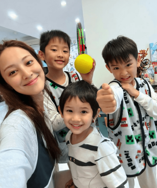 陳凱琳與她的三位兒子。