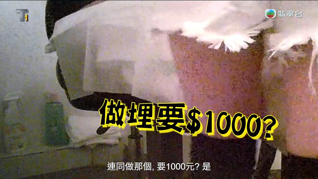 女技師表示，若進行性行為，費用為一千元。