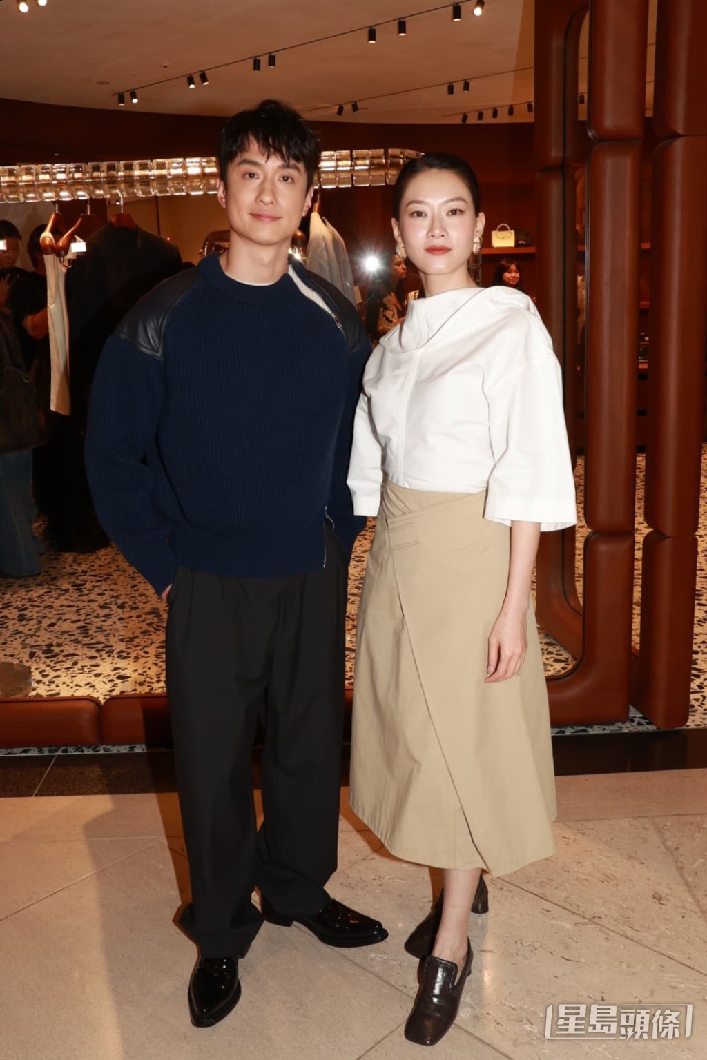 劉俊謙和廖子妤昨晚一同出席中環的品牌活動。