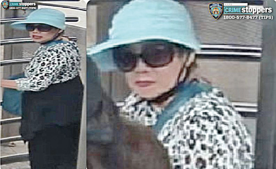圖為涉案女嫌。 NYPD