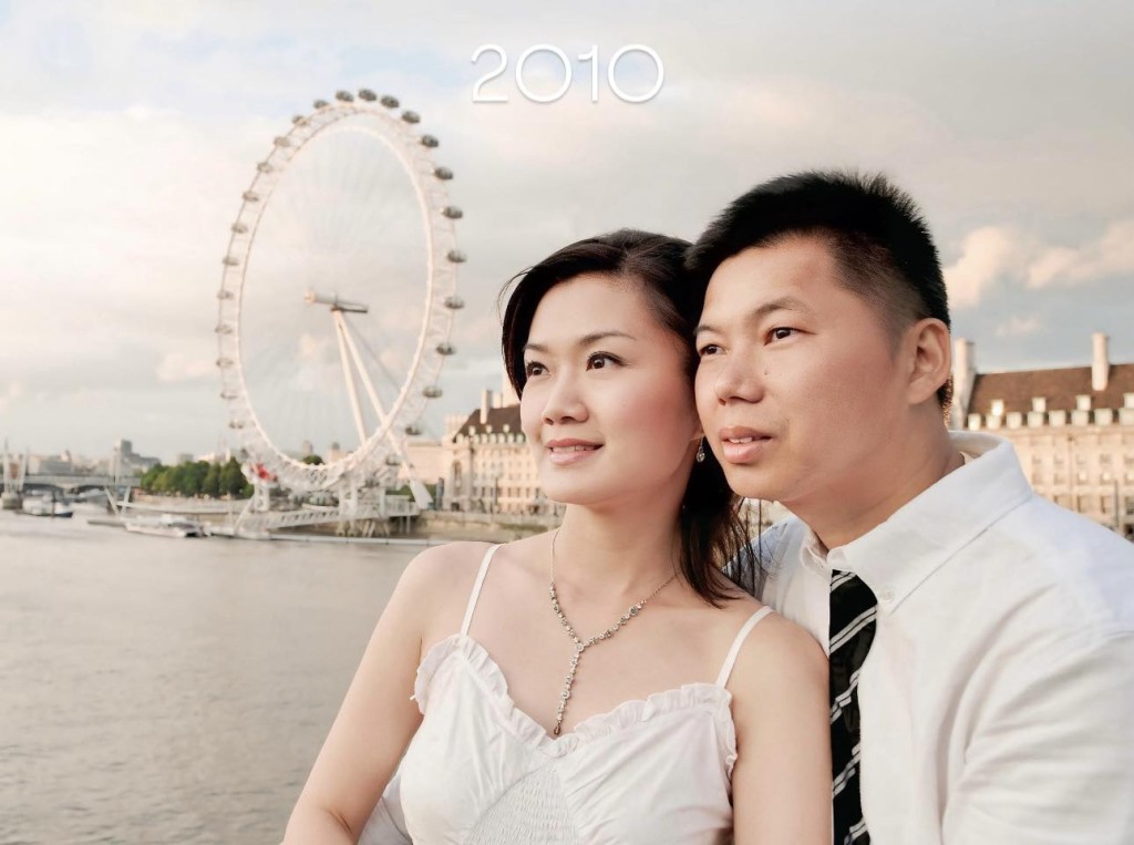 方健儀曾分享早年與丈夫在英國旅行時的照片。