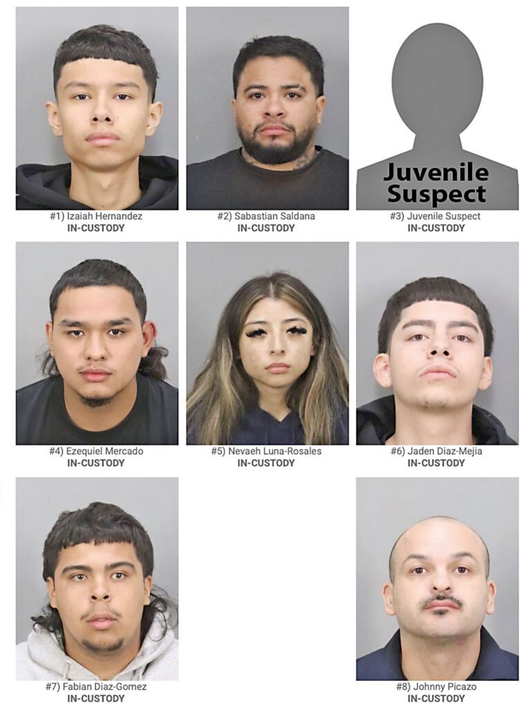 警方已拘捕8名涉案疑犯，包括一名17歲未成年人。聖荷西警察局