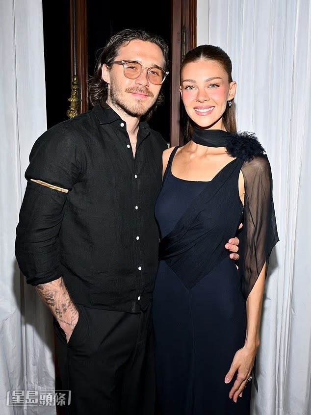 碧咸大仔Brooklyn陪伴妻子妮歌娜佩絲,出席在威尼斯舉行的金球獎雞尾酒會。